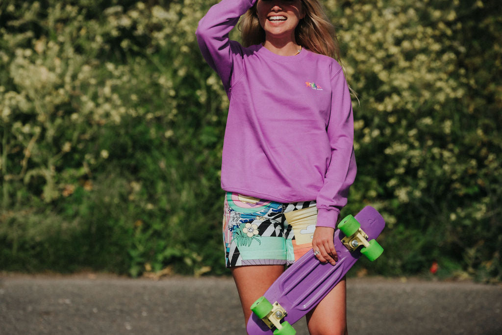 Fat Willy's Surf Shack Newquay Adult Sweatshirt Lavender