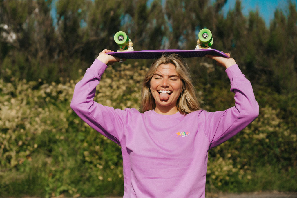 Fat Willy's Surf Shack Newquay Adult Sweatshirt Lavender