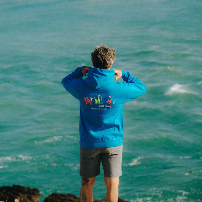 Fat Willy's Surf Shack Newquay Adult Hoodie Sapphire Blue