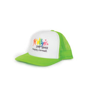 Fat Willy's Newquay Kids Trucker Cap in lime green