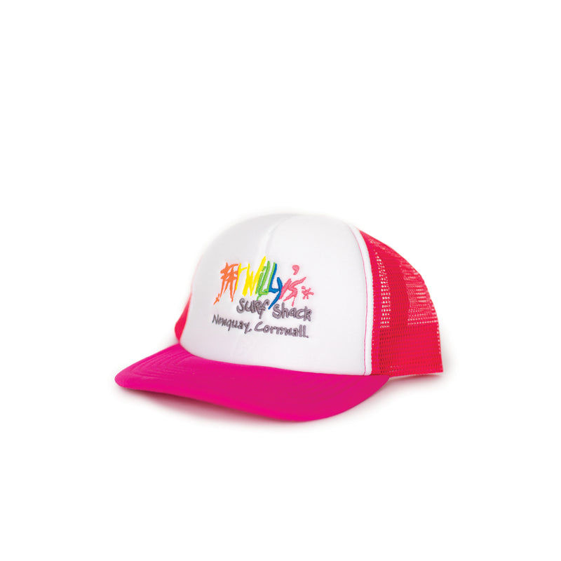 Fat Willy's Newquay Kids Trucker Cap in Pink