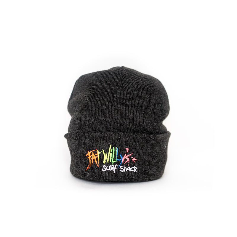 Fat Willy's beanie hat newquay charcoal grey